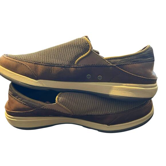 Olukai Makia Loafers Leather Mesh Slip On Boat Shoes Mens Sz 8M Comfort Casual - Picture 6 of 8